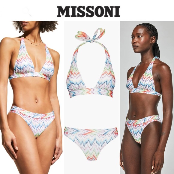 Missoni Zigzag Print Two-Piece Swimsuit Bikini IT 44 = US 8 640$ - Picture 1 of 12